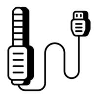 A linear design icon of audio jack vector