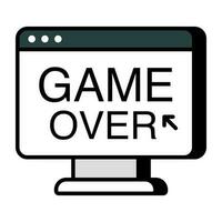 A flat design, icon of game over vector