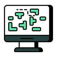 A flat design, icon of computer game vector