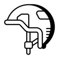 Sports helmet icon in linear design vector