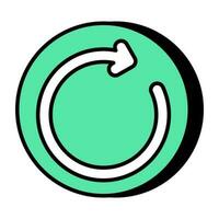 Editable solid design of reverse arrow vector