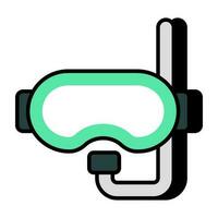 Oxygen pipe with goggles, icon of snorkeling mask vector