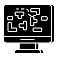 A solid design, icon of computer game vector