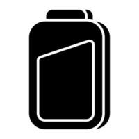 A solid design icon of mobile battery vector