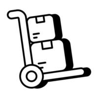 Premium download icon of luggage cart vector