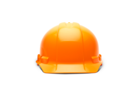 Orange Safety Hard Hat Facing Forward Isolated Ready for Your Logo - Transparent PNG. png