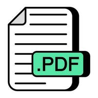 Editable design icon of pdf file vector