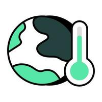 Thermometer with globe symbolizing concept of global warming vector