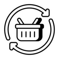 A premium download icon of grocery basket vector