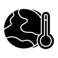 Thermometer with globe symbolizing concept of global warming vector