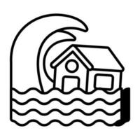 Flood icon in linear design isolated on white background vector
