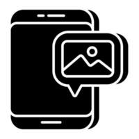 Conceptual solid design icon of mobile gallery vector