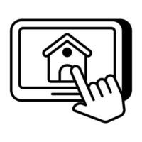 Conceptual linear design icon of real estate website vector