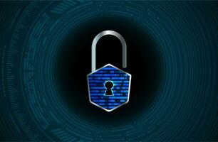 Modern Cybersecurity Technology Background with padlock vector