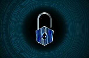 Modern Cybersecurity Technology Background with padlock vector