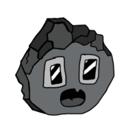 objeto desenho animado personagem - Preto pedra com transparente fundo png