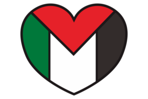 l'amour Palestine drapeau agitant sur transparent Contexte png