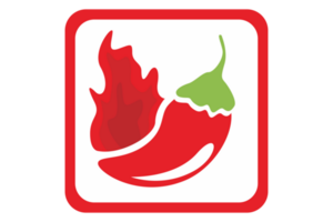 rosso peperoncino fuoco logo icona su trasparente sfondo png