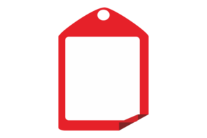 Blank Red Label Tag Sale With Transparent Background png