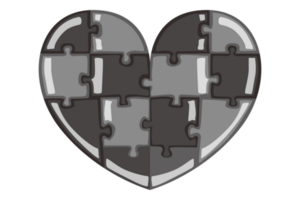 schwarz Valentinstag Liebe Puzzle mit transparent Hintergrund png