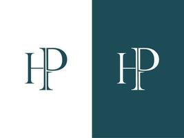 Premium Vector Letter HP Logo with Crown Vector, Beautiful Logotype design for luxury company branding. Elegant identity design in Blue color