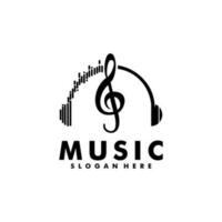 Music logo design vector template