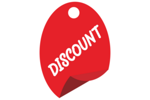 Red Discount Label Tag With Transparent Background png