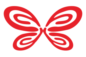 Simple Red Butterfly Ornament With Transparent Background png