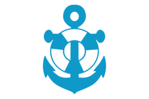 bleu marine ancre logo icône avec transparent Contexte png