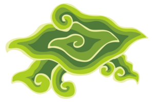 grön prydnad batik mega mendung cirebon indonesien med transparent bakgrund png