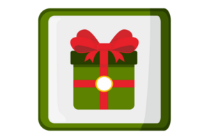 Navidad regalo caja icono con transparente antecedentes png