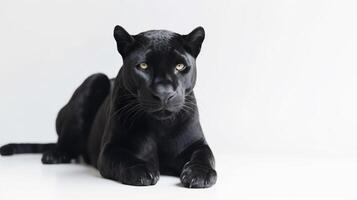 Banner with a black panther on a white background. . photo