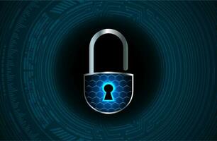 Modern Cybersecurity Technology Background with padlock vector