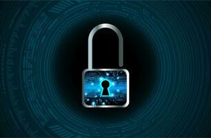 Modern Cybersecurity Technology Background with padlock vector