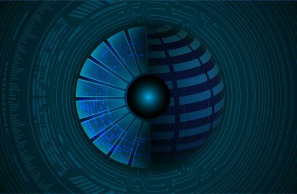 Modern Cybersecurity Eye on Technology Background
