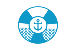 blauw marine anker logo icoon met transparant achtergrond png