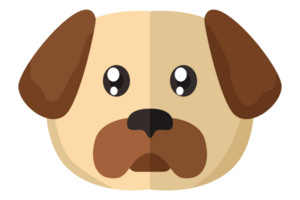 schattig dier hoofd - bulldog met transparant achtergrond png