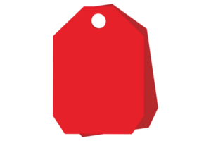 Blank Red Label Tag With Transparent Background png