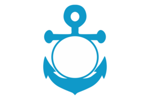 Blue Navy Anchor Logo icon With Transparent Background png