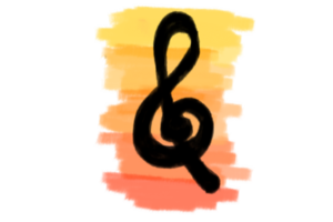 música tono icono con puesta de sol color en transparente antecedentes png