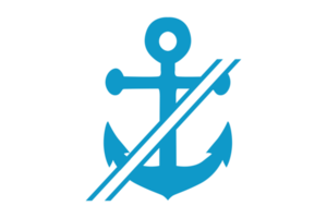 Blue Navy Anchor Logo icon With Transparent Background png