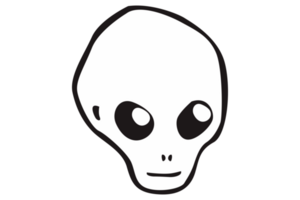 Halloween Karikatur Charakter Kopf Aufkleber - - Außerirdischer auf transparent Hintergrund png
