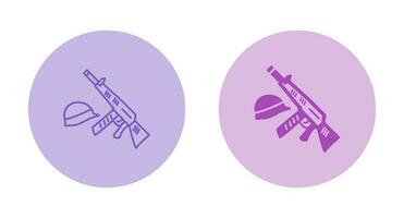 Gun and Helmet Vector Icon