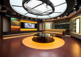 indoor or interior news room with photo