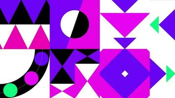 Multicolor seamless pattern with abstract geometrical shapes background video