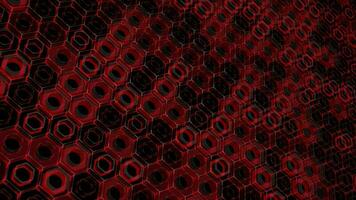 Red color 3d hexagonal shapes technology sci-fi background video