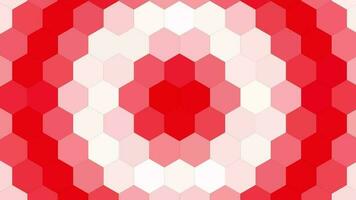 Red color wave moving through hexagonal honeycomb structure background video