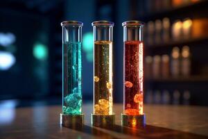 test tubes in a science lab with photo