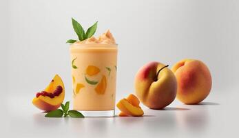 Peach Smoothie product shot with photo