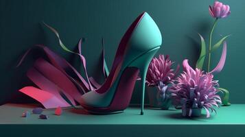 high heels in trending color palette with photo